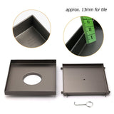 Darrahopens Furniture > Bathroom > Shower Heads & Screens Gun Metal Large Square 200x200mm Tile Insert Floor Drain Shower Grate 80mm Waste