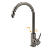 Darrahopens Furniture > Bathroom > Shower Heads & Screens Gun Metal Round Kitchen Mixer Sink Tap 360° Swivel Laundry Basin Faucet Spout Set