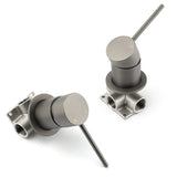 Darrahopens Furniture > Bathroom > Shower Heads & Screens Gun Metal Round Small Face Wall Shower Mixer Hot Cold Bath Tap Valve Cartridge