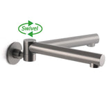 Darrahopens Furniture > Bathroom > Shower Heads & Screens Gun Metal Round Wall Mounted 180 Swivel Bathtub Faucet Water Outlet Vanity Spout