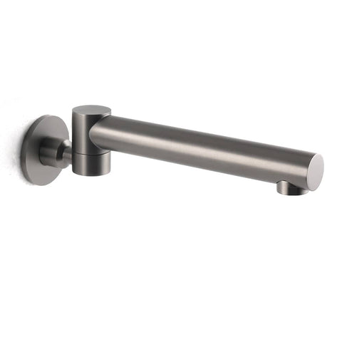 Darrahopens Furniture > Bathroom > Shower Heads & Screens Gun Metal Round Wall Mounted 180 Swivel Bathtub Faucet Water Outlet Vanity Spout