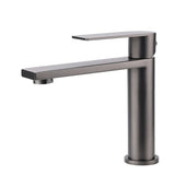 Darrahopens Furniture > Bathroom > Shower Heads & Screens Gun Metal Rounded Square Short Basin Mixer Vanity Sink Faucet Laundry Spout Tap