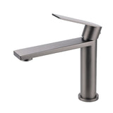 Darrahopens Furniture > Bathroom > Shower Heads & Screens Gun Metal Rounded Square Short Basin Mixer Vanity Sink Faucet Laundry Spout Tap