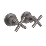 Darrahopens Furniture > Bathroom > Shower Heads & Screens Gun Metal Shower 1/4 Turn Twin Taps Pair Bath Spout Hot Cold Water Mixer Valve