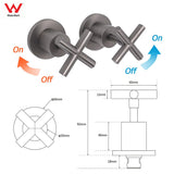 Darrahopens Furniture > Bathroom > Shower Heads & Screens Gun Metal Shower 1/4 Turn Twin Taps Pair Bath Spout Hot Cold Water Mixer Valve