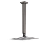 Gun Metal Square 8" Rainfall Shower Head 300mm Ceiling Dropper Arm Bath Set WELS | darrahopens.com.au Premium AU Stock