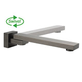 Darrahopens Furniture > Bathroom > Shower Heads & Screens Gun Metal Square Stainless Steel 180 Swivel Bathtub Faucet Water Outlet Spout
