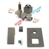 Darrahopens Furniture > Bathroom > Shower Heads & Screens Gun Metal Square Stainless Steel Bath Shower Mixer 2 Way Switch Diverter Watermark