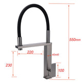 Darrahopens Furniture > Bathroom > Shower Heads & Screens Gun Metal Tall Kitchen Sink Basin Mixer Swivel Faucet Tap Pull Out Spout Head