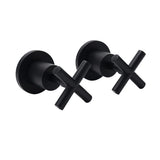 Darrahopens Furniture > Bathroom > Shower Heads & Screens Matt Black 1/4 Turn Twin Taps Hot Cold Water Control Mixer For Bath Spout Shower