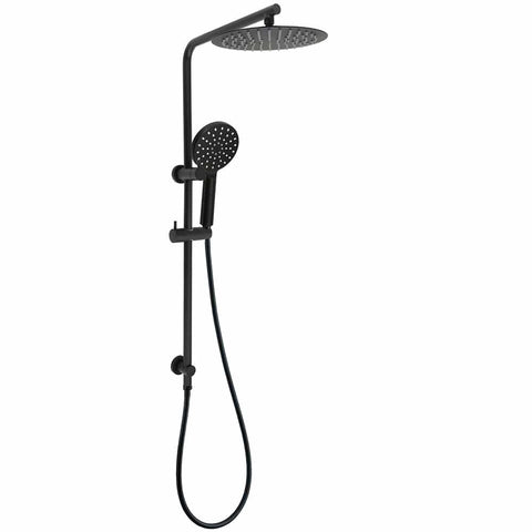 Darrahopens Furniture > Bathroom > Shower Heads & Screens Matt Black 10" Shower Rain Head Handheld Silde Wall Arm Rail Dual Bath Set