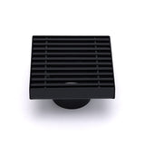 Darrahopens Furniture > Bathroom > Shower Heads & Screens Matt Black 100mm Square Strip Fence Shower Grate Bathroom Floor Drain 50mm Waste