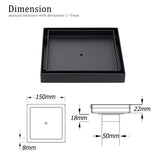 Matt Black 150x150mm Tile Insert Floor Drain Shower Grate 50mm Outlet Watermark | darrahopens.com.au Premium AU Stock
