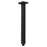 Darrahopens Furniture > Bathroom > Shower Heads & Screens Matt Black 16" Large Rainfall Shower Head 300mm Ceiling Dropper Arm Square Mixer Taps