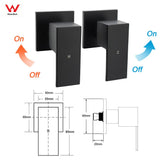 Darrahopens Furniture > Bathroom > Shower Heads & Screens Matt Black 2in1 Set Square 10" Shower Rain Head Handheld Adjustable Silding Rail + Twin Taps
