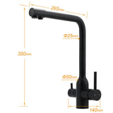 Darrahopens Furniture > Bathroom > Shower Heads & Screens Matt Black 3 Ways Kitchen Mixer Tap Pury Water Sink Faucet 360 Swivel Spout Outlet