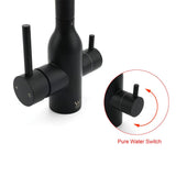 Darrahopens Furniture > Bathroom > Shower Heads & Screens Matt Black 3 Ways Kitchen Mixer Tap Pury Water Sink Faucet 360 Swivel Spout Outlet