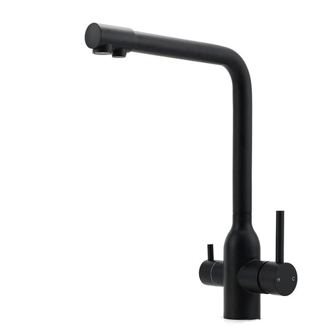 Darrahopens Furniture > Bathroom > Shower Heads & Screens Matt Black 3 Ways Kitchen Mixer Tap Pury Water Sink Faucet 360 Swivel Spout Outlet