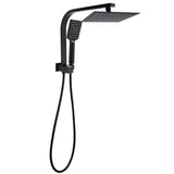 Darrahopens Furniture > Bathroom > Shower Heads & Screens Matt Black 8" SUS Shower Head 3 Modes Handheld Gooseneck Arm Square 2in1 Set