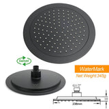 Darrahopens Furniture > Bathroom > Shower Heads & Screens Matt Black 9" Round Rain Shower Head Handheld Adjustable Rail Arm Elbow Twin Set + Single Mixer