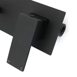 Darrahopens Furniture > Bathroom > Shower Heads & Screens Matt Black Basin Mixer Bathroom Tub Faucet Wall Mount Tap Hot Cold Water Spout