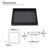 Darrahopens Furniture > Bathroom > Shower Heads & Screens Matt Black Bathroom Big 200mm Tile Insert Floor Drain Shower Grate 50mm Outlet