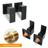 Darrahopens Furniture > Bathroom > Shower Heads & Screens Matt Black Brass 1/4 Turn Round Hot Cold Tap Wall Set For Shower Vanity Spout