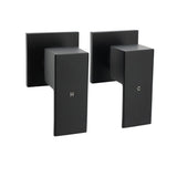 Darrahopens Furniture > Bathroom > Shower Heads & Screens Matt Black Brass 1/4 Turn Round Hot Cold Tap Wall Set For Shower Vanity Spout