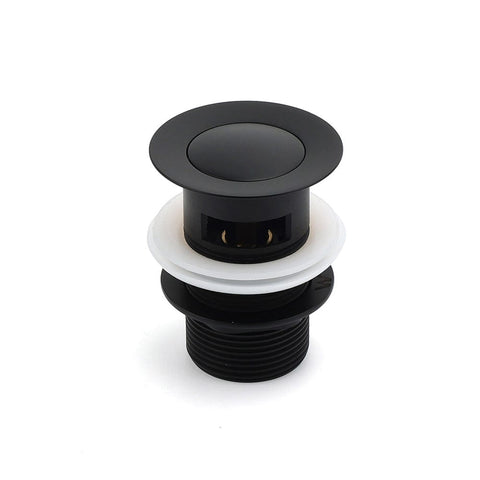 Darrahopens Furniture > Bathroom > Shower Heads & Screens Matt Black Brass 32mm Push Pop Up Waste Plug Overflow Basin Sink Drain Outlet