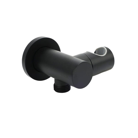 Darrahopens Furniture > Bathroom > Shower Heads & Screens Matt Black Brass Hand Shower Bracket Swivel Holder Wall Elbow Connector Water Inlet Kit