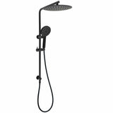 Matt Black Dual Shower 12" Large Shower Rain Head + Handheld Silde Wall Rail Set | darrahopens.com.au Premium AU Stock