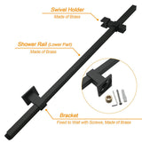 Darrahopens Furniture > Bathroom > Shower Heads & Screens Matt Black Dual Shower Square 10" Rain Head 3 Modes Handheld Silde Rail Arm Set