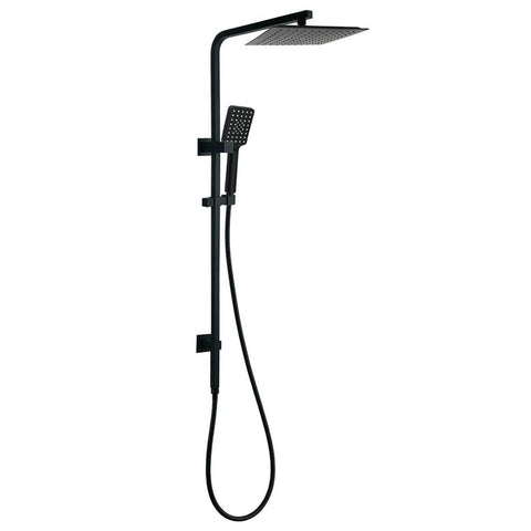 Darrahopens Furniture > Bathroom > Shower Heads & Screens Matt Black Dual Shower Square 10" Rain Head 3 Modes Handheld Silde Rail Arm Set