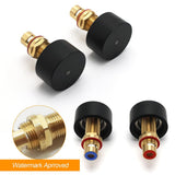 Darrahopens Furniture > Bathroom > Shower Heads & Screens Matt Black Round 1/4 Turn Twin Shower Taps Hot Cold Wall Set Bath Vanity Mixer
