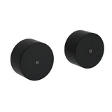 Darrahopens Furniture > Bathroom > Shower Heads & Screens Matt Black Round 1/4 Turn Twin Shower Taps Hot Cold Wall Set Bath Vanity Mixer