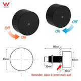 Darrahopens Furniture > Bathroom > Shower Heads & Screens Matt Black Round 1/4 Turn Twin Shower Taps Hot Cold Wall Set Bath Vanity Mixer