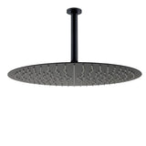 Darrahopens Furniture > Bathroom > Shower Heads & Screens Matt Black Round 16" Extra Large Rain Shower Head 300mm Ceiling Dropper Arm Set