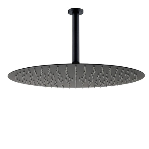 Darrahopens Furniture > Bathroom > Shower Heads & Screens Matt Black Round 16" Extra Large Rain Shower Head 300mm Ceiling Dropper Arm Set