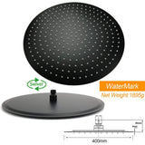 Darrahopens Furniture > Bathroom > Shower Heads & Screens Matt Black Round 16" Extra Large Rain Shower Head 300mm Ceiling Dropper Arm Set
