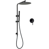 Darrahopens Furniture > Bathroom > Shower Heads & Screens Matt Black Round 300mm Rain Shower Head Brass Handheld Riser Rail Set Diverter Mixer