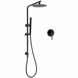 Matt Black Round 8" Rain Shower Head 3 Mode Handheld 2 in 1 Wall Arm Mixer Set | darrahopens.com.au Premium AU Stock