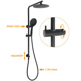 Darrahopens Furniture > Bathroom > Shower Heads & Screens Matt Black Round 9" Rainfall Head Handheld Sliding Rail Wall Arm Dual Shower Set