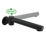 Darrahopens Furniture > Bathroom > Shower Heads & Screens Matt Black Round Basin Wall Mounted Spout Faucet Outlet 180° Swivel Tap Watermark