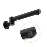 Darrahopens Furniture > Bathroom > Shower Heads & Screens Matt Black Round Basin Wall Mounted Spout Faucet Outlet 180° Swivel Tap Watermark