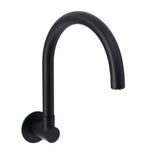 Darrahopens Furniture > Bathroom > Shower Heads & Screens Matt Black Round Gooseneck Arm Faucet Outlet Wall Mounted Bath Tub Filler Spout