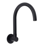 Darrahopens Furniture > Bathroom > Shower Heads & Screens Matt Black Round Gooseneck Arm Faucet Outlet Wall Mounted Bath Tub Filler Spout