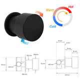 Darrahopens Furniture > Bathroom > Shower Heads & Screens Matt Black Round Knob Concealed Shower Mixer Valve Hot Cold Water Switch Tap Kit