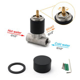 Darrahopens Furniture > Bathroom > Shower Heads & Screens Matt Black Round Knob Concealed Shower Mixer Valve Hot Cold Water Switch Tap Kit
