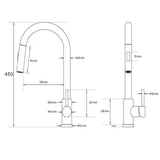 Matt Black Round Pull Out Down Kitchen Sink Tap Laundry Basin Mixer 2 Way Spout | darrahopens.com.au Premium AU Stock