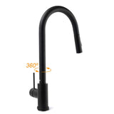 Matt Black Round Pull Out Down Kitchen Sink Tap Laundry Basin Mixer 2 Way Spout | darrahopens.com.au Premium AU Stock